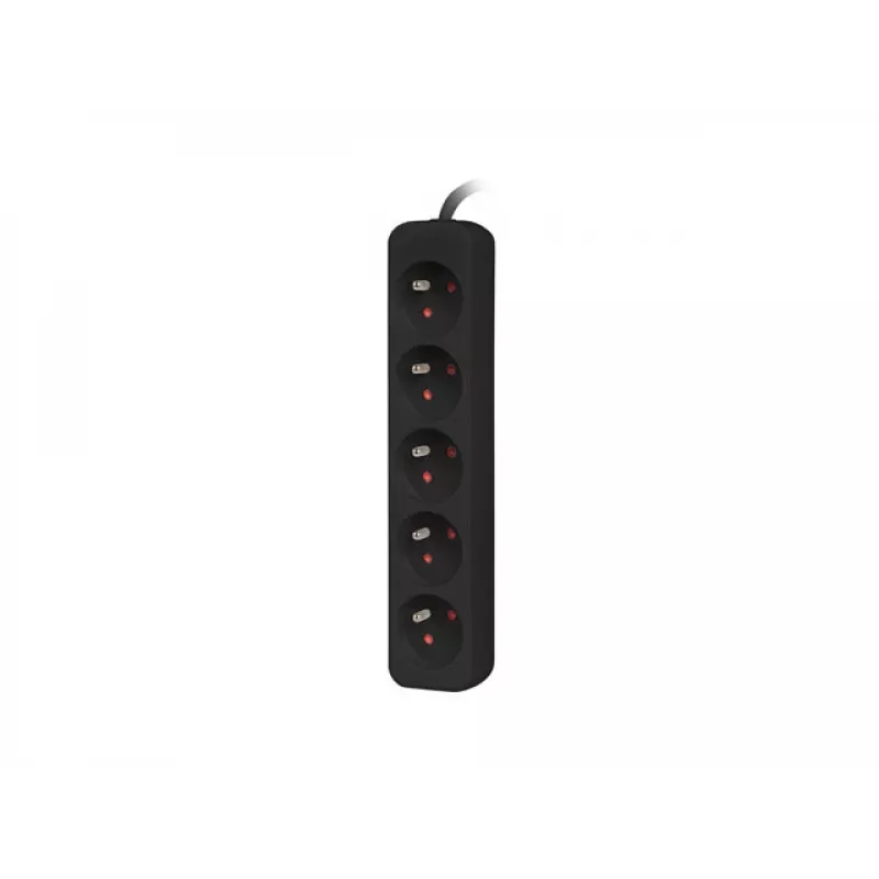 Pikendusjuhe Lanberg PS0-05E-0150-BK 1.5 m 5 vahelduvvoolu pistikupesa siseruumides must