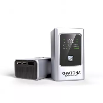 PATONA Platinum Powerbank Luxury One PD35 | 10000mAh | PD 35W | USB-C + USB-A Hõbedane, Must