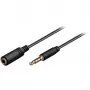 Wentronic Goobay 3,5 mm pikenduskaabel, must, 1,5 m – pistik 3,5 mm (4-kontaktiline, stereo) > pesa 3,5 mm (4-kontaktiline, stereo) (62478)