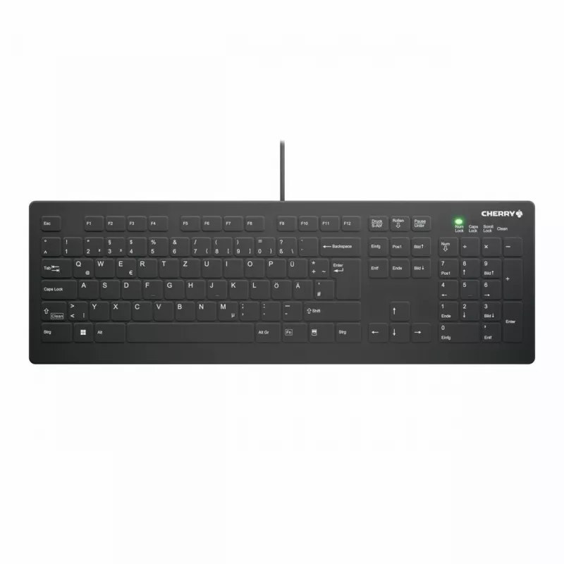 Klaviatuur CHERRY AK-C8112 Medical USB QWERTZ saksa must valge täissuuruses