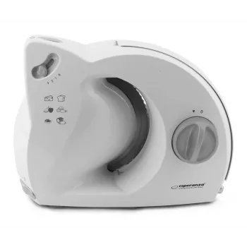 Elektriline toidulõikur ESPERANZA EKM017W — 150 W, 17 cm roostevabast terasest tera, max viil 15 mm, roostevaba terase värvi, plastkorpus