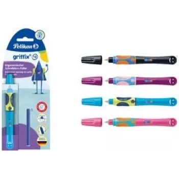 Pelikan griffix® täitesulepea paremakäelistele - Neoonmust - Must - Kolviga täitesüsteem - Sinine - Plast - Roostevaba teras - Paremakäeline (820349)