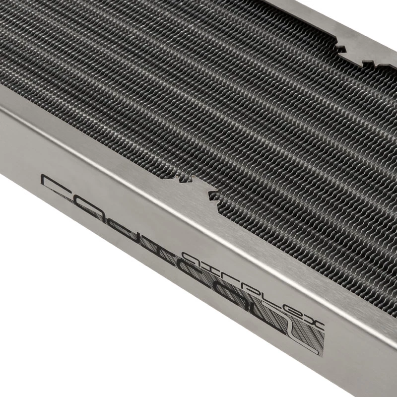 Radiaator Aqua-Computer airplex radical 2/480 — Alumiinium/Vask/Roostevaba teras, 520×140×40 mm