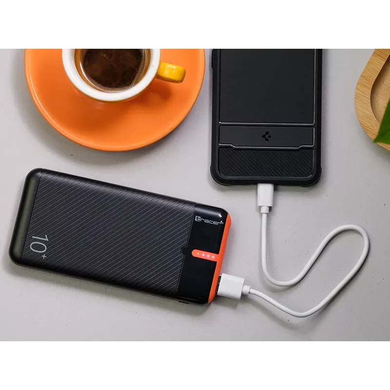 PowerBank EnerGo 10000mAh musta-oranž