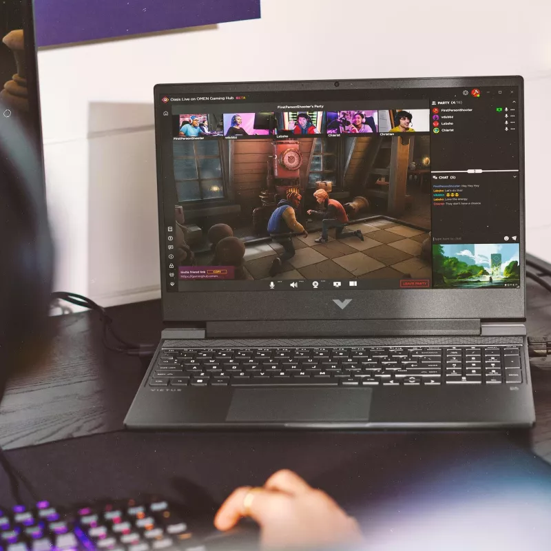 Sülearvuti HP Victus 15-fb3040nw — 15,6-tolline FHD 144 Hz, AMD Ryzen 7 7445HS, 16 GB DDR4 3200 MHz, 512 GB SSD, NVIDIA GeForce RTX 4050 6 GB, FreeDOS, ingliskeelne klaviatuur