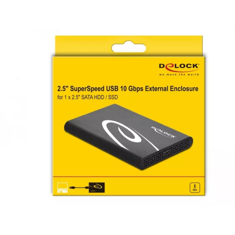 HDD/SSD-korpus DeLOCK 42610 väline korpus 2,5-tollise SATA HDD/SSD jaoks