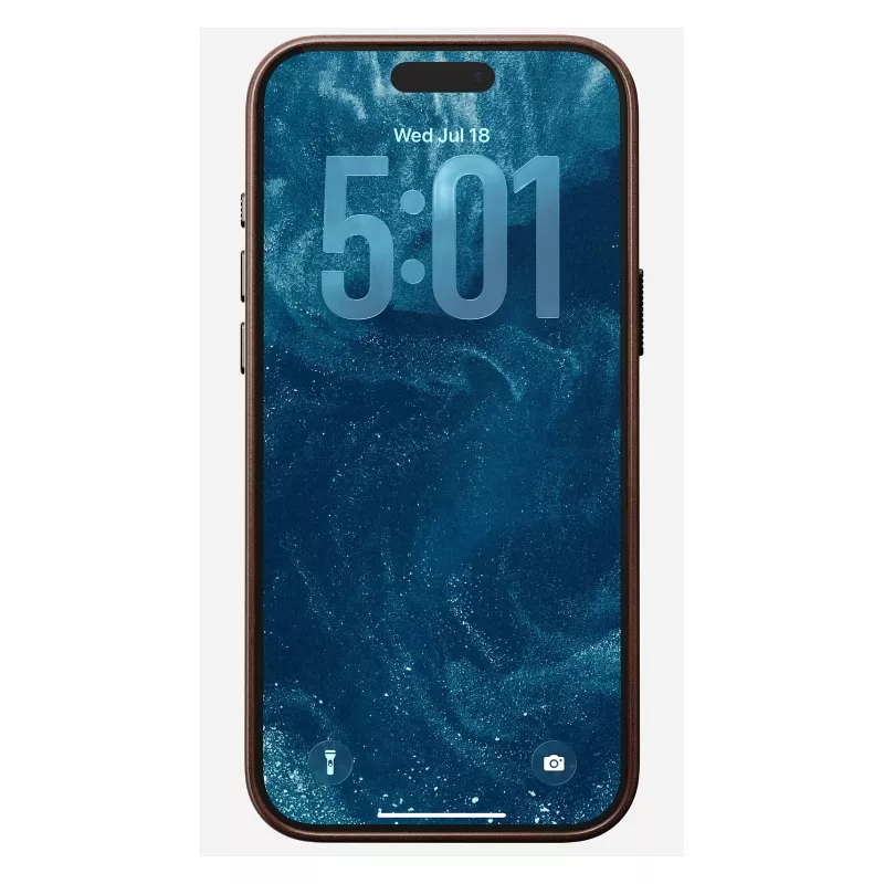 Mobiiltelefoni ümbris Nomad Traditional Leather ümbris iPhone 17 Pro Max jaoks, nahk/alumiinium/mikrokiud, sobib 6,9-tollisele (Pruun)