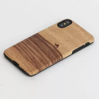 Telefonikott MAN&WOOD iPhone X/XS jaoks — terra must, kaitsev tagakaas