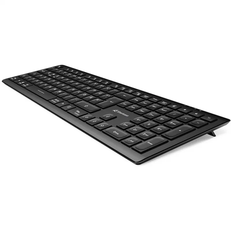 Sharkoon OfficePal K30W must DE-paigutusega kummikuppelklaviatuur