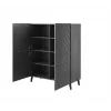 Shelving unit ABETO 100.5 x 40 x 121.5 cm grafiit/läikiv grafiit