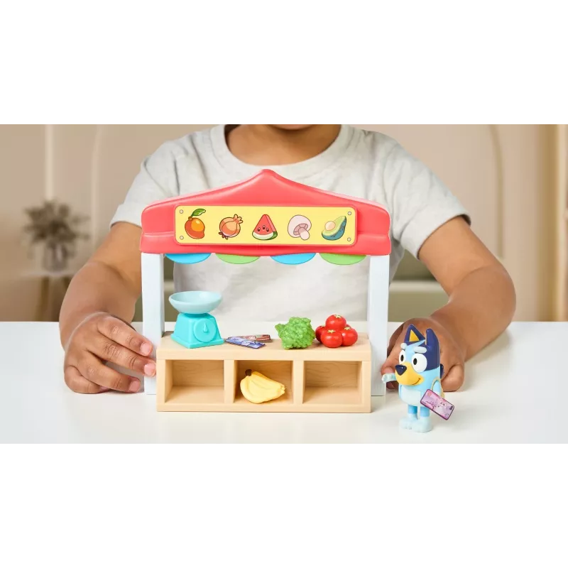 Mänguasjafiguuride komplekt TMTOYS Mini Bluey Toidupood BLU17555 – minitegelaste komplekt poeskäimise mängimiseks