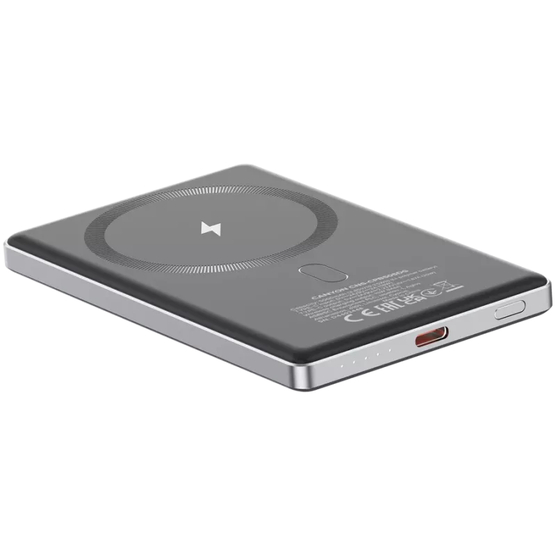 Canyon OnPower 505 - Powerbank - 5.000 mAh - USB-C sisend - USB-C PD 20W väljund + juhtmeta magnet 1