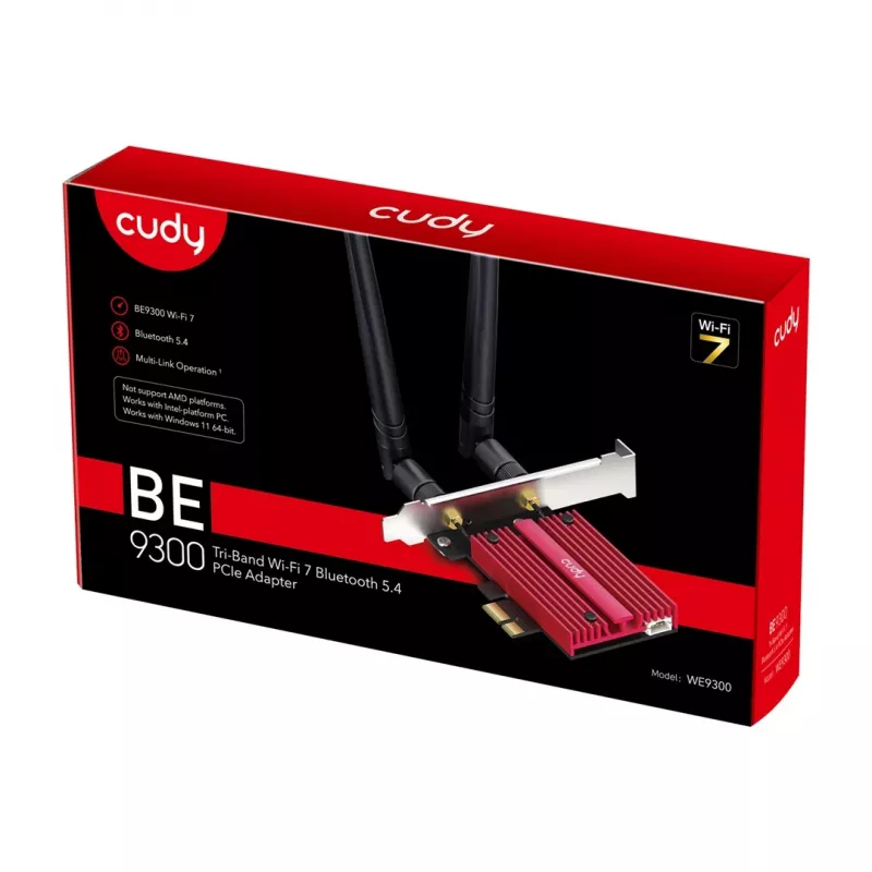 Cudy WE9300 võrgukaart Sisemine WLAN / Bluetooth 5765 Mbit/s