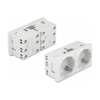 Seinakontakt DELOCK 81325 CEE 7/3, 250 V, 16 A, valge, ABS, 45×90×40 mm (5 tk)