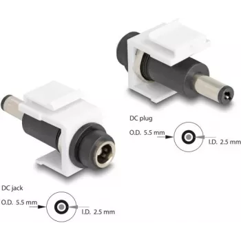 DeLOCK Keystone'i moodul DC 5.5 x 2.5 mm sisend pistikusse valge