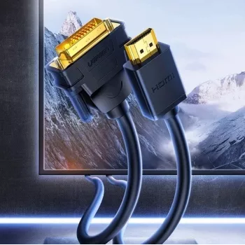 UGREEN DVI-HDMI-adapterkaabel HD106 — DVI (isane) - HDMI (isane), 1,5 m, FHD 1080p / 3840×2160
