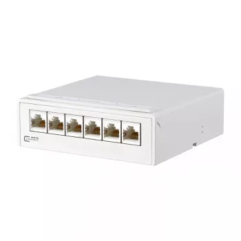 METZ CONNECT E-DAT - patch-paneel - CAT 6a - RJ-45 X 6 - puhasvalge (130862-21C-E)
