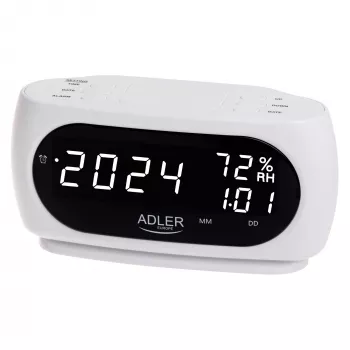Adler AD 1186W äratuskell Digitaalne äratuskell Must, Valge