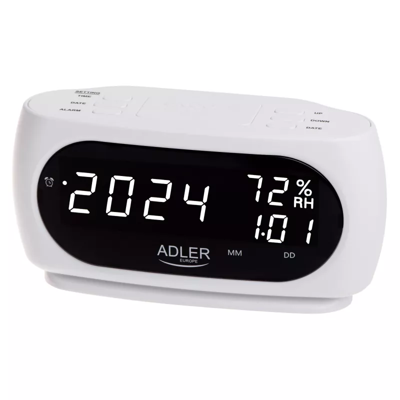 Adler AD 1186W äratuskell Digitaalne äratuskell Must, Valge