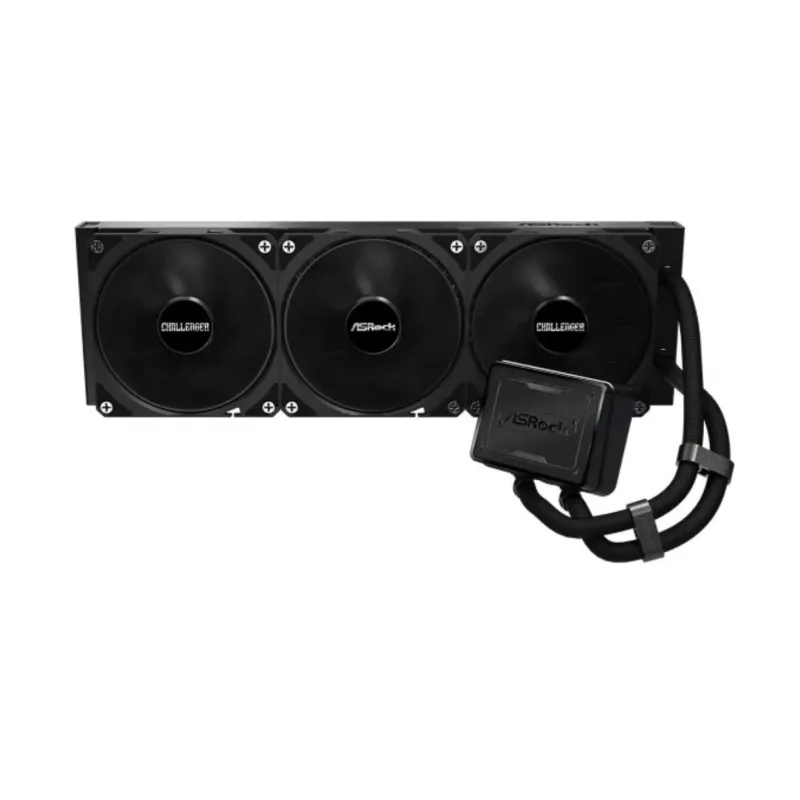 Vedelikjahutusega protsessorijahuti ASROCK Challenger Pure 360 Must — 360 mm radiaator, suletud AIO