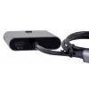 Dokkimisjaam Unitek D1078A — USB-C jaotur, 2x USB-C sisend, 1x USB-C väljund, 100 W PD, 4K tugi, max 3480×2160, hall