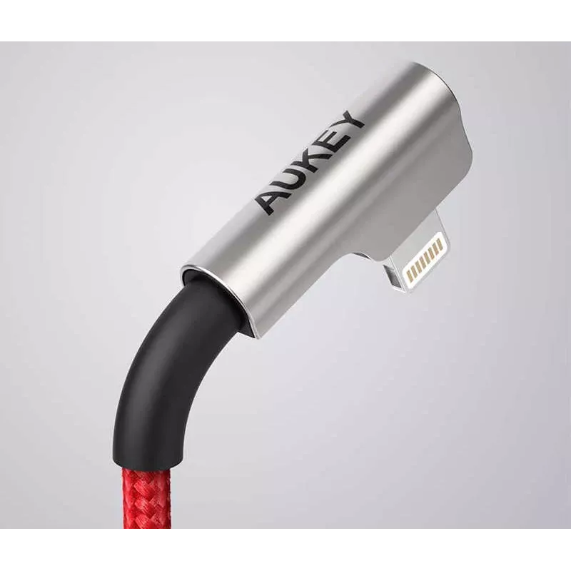 USB-Lightningi kaabel Aukey CB-AL01 Red — nailonpunutisega, Lightning-pistik Apple'i seadmetele