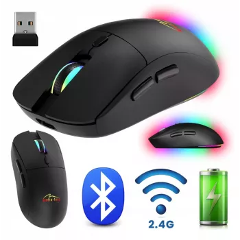 Juhtmeta hiir MEDIA-TECH MT1124 BT/RF Silent & Recharge — mõlemakäeline, 3200 DPI, Bluetooth + 2,4 GHz USB, 6 nuppu, laetav