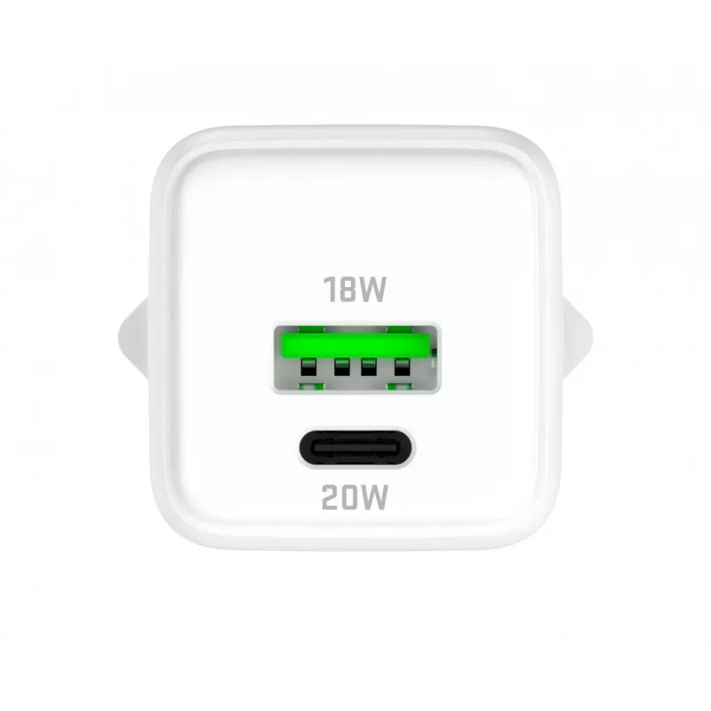 USB C/A võrgulaadur YENKEE YAC G38 20W 3A Power Delivery (USB‑C ja USB‑A)
