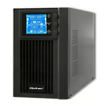 Qoltec 53042 katkematu toiteallikas (UPS) topeltmuundusega (Online) 1 kVA 800 W 2 vahelduvvoolu pistikupesa