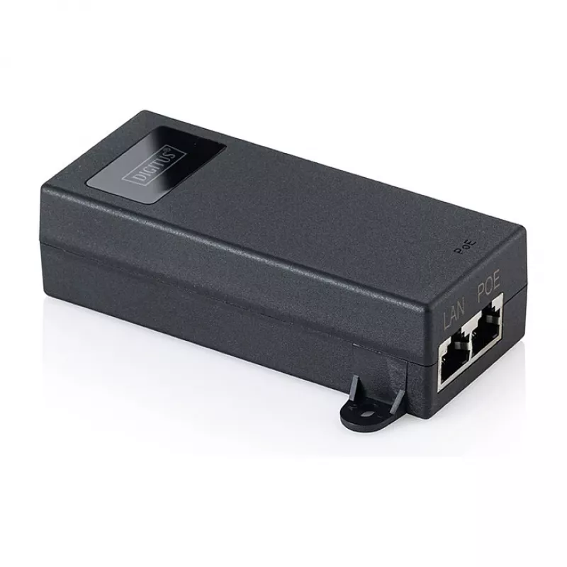 PoE++ süstija DIGITUS DN-95104-1 — Gigabit Ethernet 802.3bt, 60W, 55V, 100m, must
