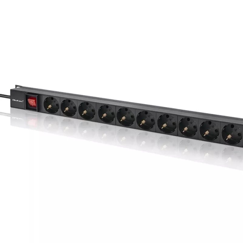 Qoltec Aluminum PDU for RACK | 16A | 16 x Schuko | Vertical | 1.8m