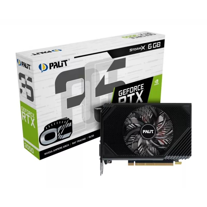 Videokaart PALIT GeForce RTX 3050 StormX OC — 6 GB GDDR6, 96-bit, PCIe 4.0, aktiivne jahutus