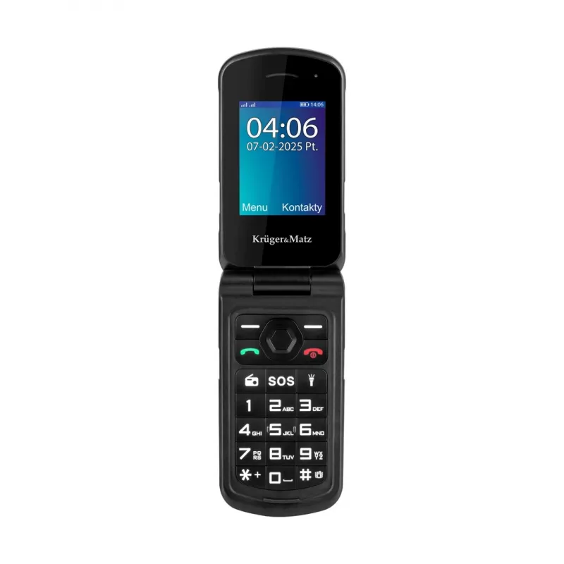 Kruger & Matz Iron 5 Flip KM0466 — kahe SIM-kaardiga, 2,4-tolline ekraan, IP68/IP69K, 1200 mAh