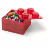 LEGO tellis 4 punane läbipaistev – 4x2 naastuga läbipaistev punane ehitusklots