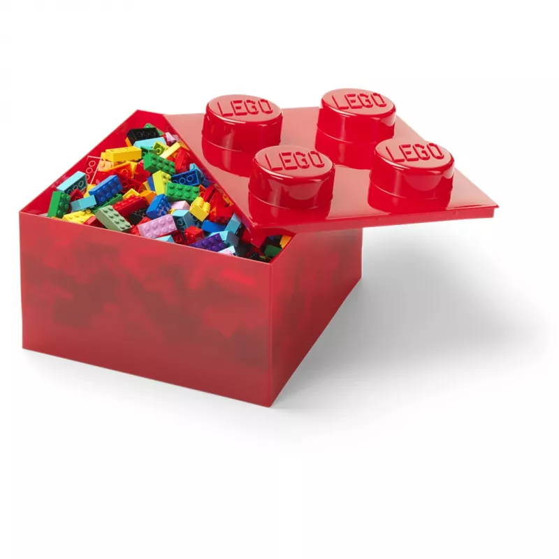 LEGO tellis 4 punane läbipaistev – 4x2 naastuga läbipaistev punane ehitusklots
