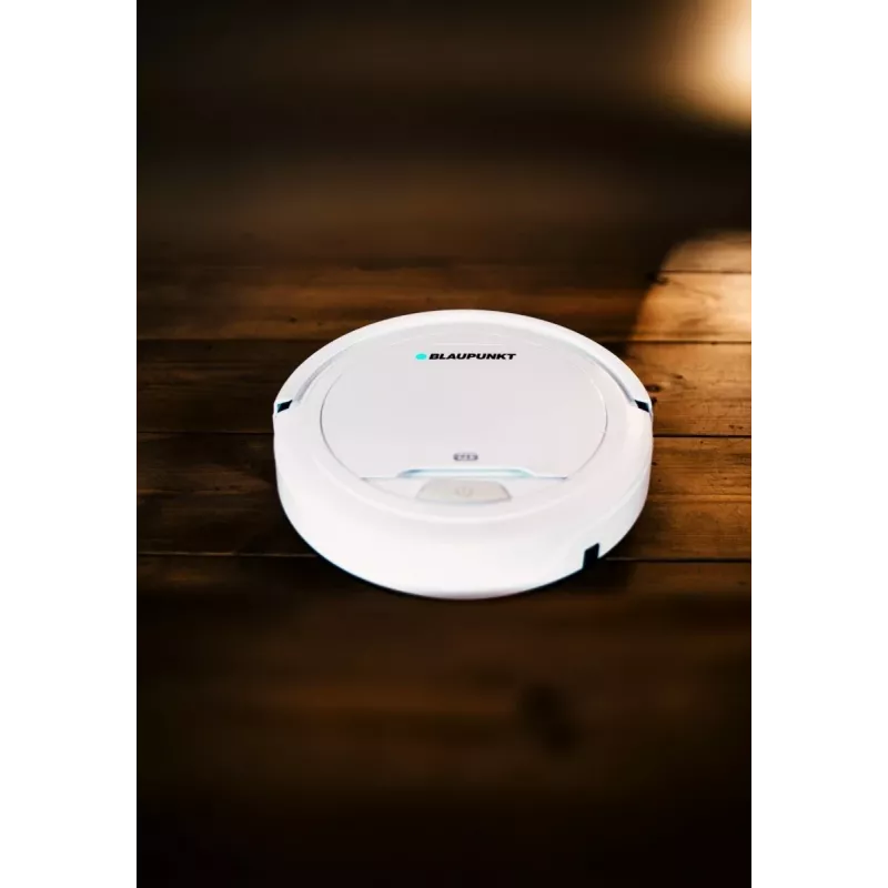 Robot vacuum BLAUPUNKT RVC201 — round, Valge, bagless 0.5 L dust container, 55 min runtime