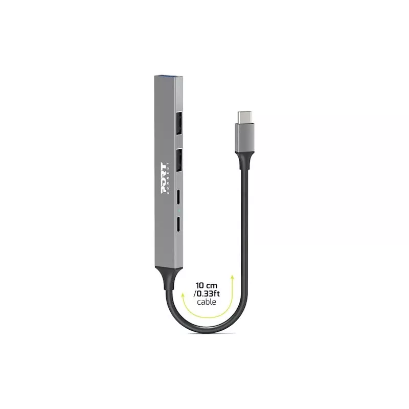 USB-Jaotur Port Designs 900163 USB-C 5000 Mbit/s Hõbedane
