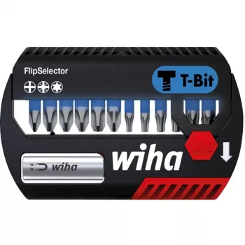 WIHA 41824 - Bit-Set FlipSelector, 13-osaline segakomplekt, 25 mm, T-Bit (41824)