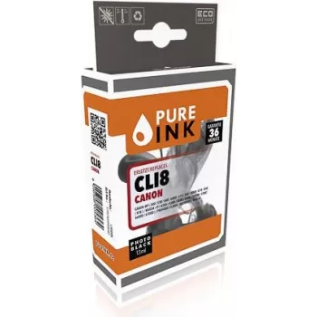 PURE INK CAN8BK PI CANON CLI8BK MP tint foto blk taastatud kiip 13ml - ühilduv - matt-/fotoMust
