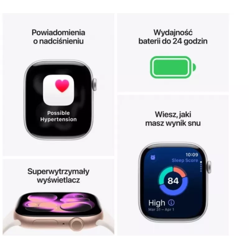 Apple Watch Series 11 GPS + Cellular 42mm tumehall alumiiniumist korpus musta spordirihmaga – M/L