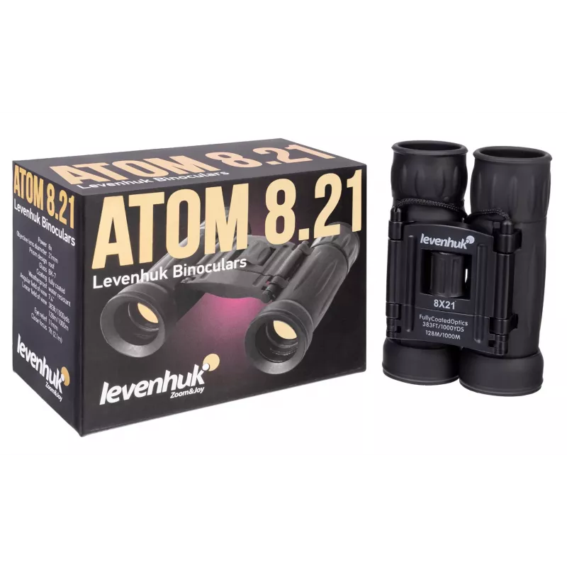 Binokkel Levenhuk Atom 8x21 katuseprisma must suurendus 8x