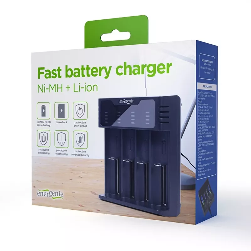 Akulaadija Gembird BC-USB-02 USB liitiumioon NiCd NiMH