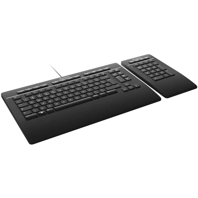 3Dconnexion Pro klaviatuur numbrilauaga kontor USB RF Wireless Bluetooth QWERTZ Šveitsi must