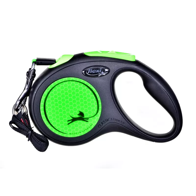 FLEXI uus Neon M - sissetõmmatav jalutusrihm - 5 m