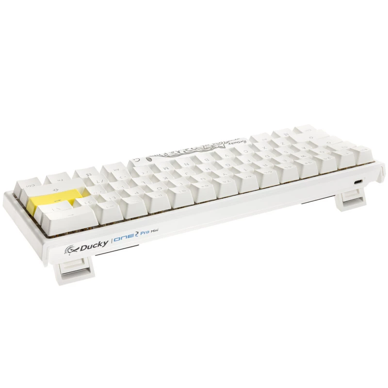 Ducky One 2 Pro Mini Valge Edition mänguklaviatuur, RGB LED - Gateron kollane (US) (DKON2061ST-GUSPDWWTY2)
