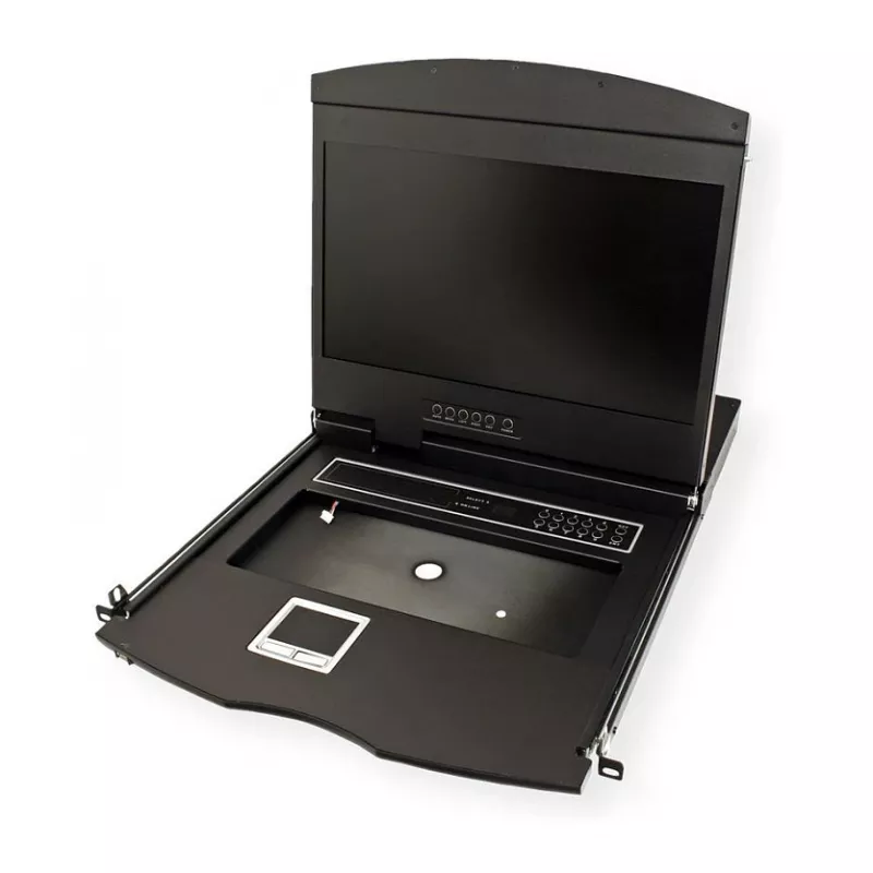 Rack-konsool VALUE 26.99.0123, 17-tolline (43,2 cm) LCD, 1280×1024, 1U, prantsuse klaviatuur, must