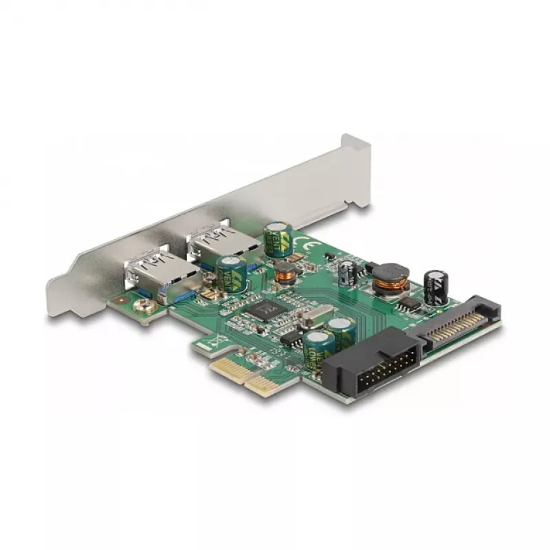 DeLOCK PCI Express x1 kaart 2 x USB 3.2 Gen 1 Type-A + 1 x sisemine 19-pin päis