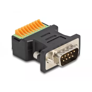 DeLOCK D-Sub 9 isane klemmiploki adapter vajutusnupuga