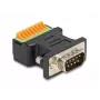 DeLOCK D-Sub 9 isane klemmiploki adapter vajutusnupuga
