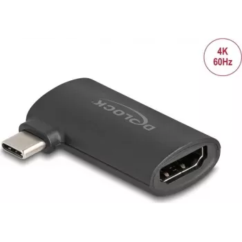 Adapter DELOCK USB USB-C (pistik) to HDMI (pesa) DP Alt Mode 4K nurgeline